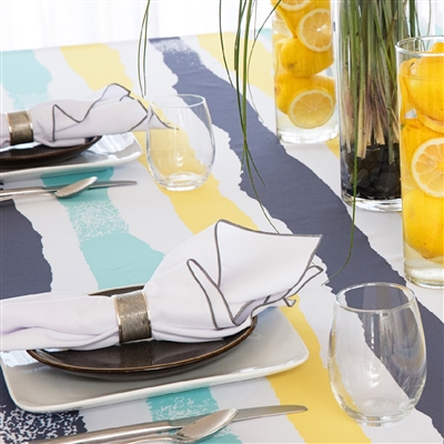 Multi Mod Tablecloth - Aqua/Steel Grey/Lemon Zest